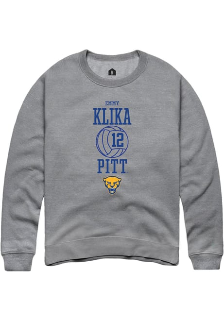 Emmy Klika Rally Mens Graphite Pitt Panthers NIL Sport Icon Crew Sweatshirt