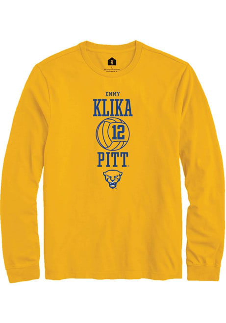 Emmy Klika Rally Mens Gold Pitt Panthers NIL Sport Icon Tee