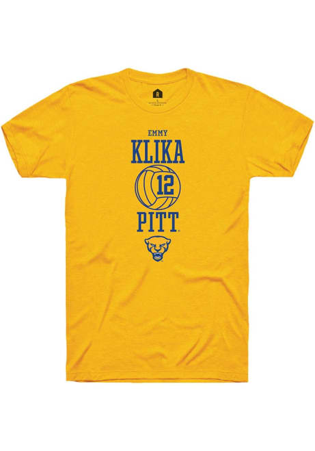 Emmy Klika Gold Pitt Panthers NIL Sport Icon Short Sleeve T Shirt