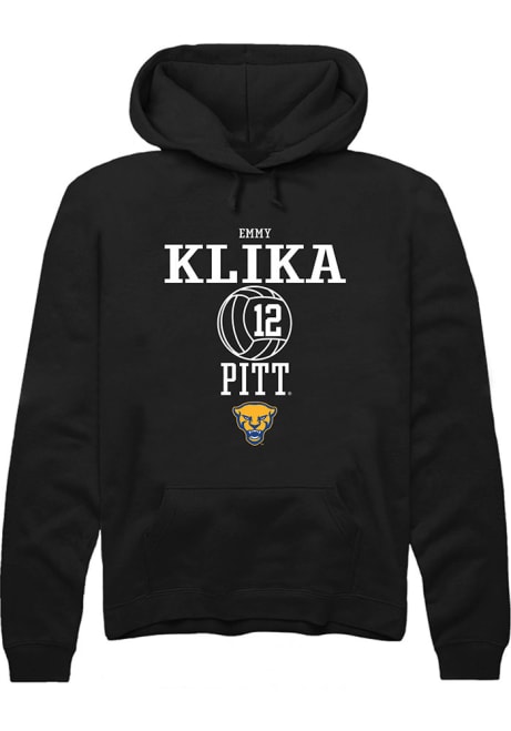 Emmy Klika Rally Mens Black Pitt Panthers NIL Sport Icon Hooded Sweatshirt