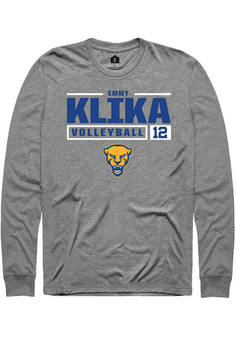 Emmy Klika Rally Mens Graphite Pitt Panthers NIL Stacked Box Tee