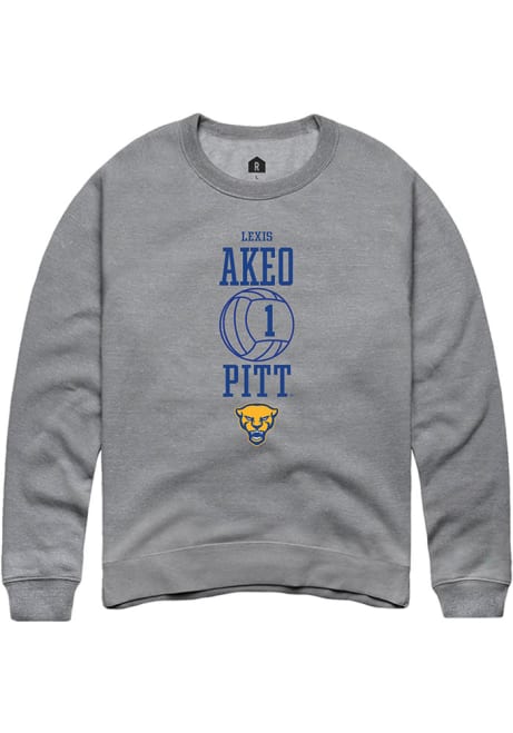 Lexis Akeo Rally Mens Graphite Pitt Panthers NIL Sport Icon Crew Sweatshirt