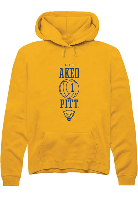 Lexis Akeo Rally Mens Gold Pitt Panthers NIL Sport Icon Hooded Sweatshirt