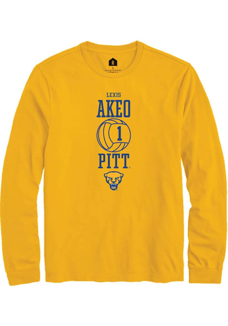 Lexis Akeo Rally Mens Gold Pitt Panthers NIL Sport Icon Tee