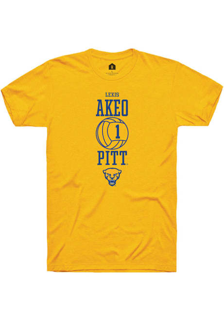 Lexis Akeo Gold Pitt Panthers NIL Sport Icon Short Sleeve T Shirt