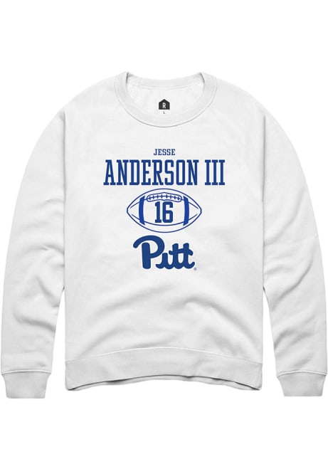 Jesse Anderson lll Rally Mens White Pitt Panthers NIL Sport Icon Crew Sweatshirt