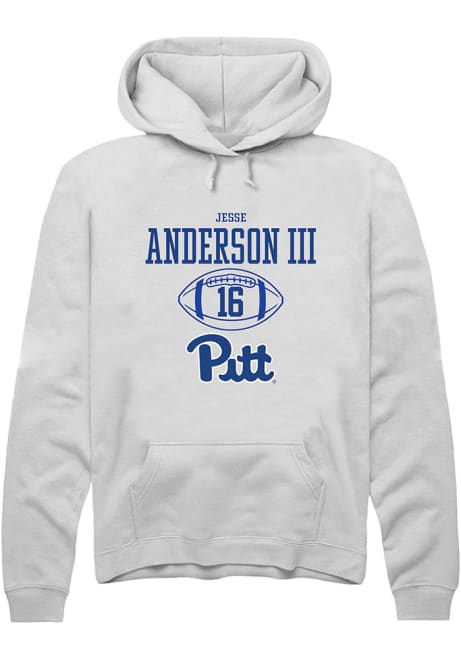 Jesse Anderson lll Rally Mens White Pitt Panthers NIL Sport Icon Hooded Sweatshirt