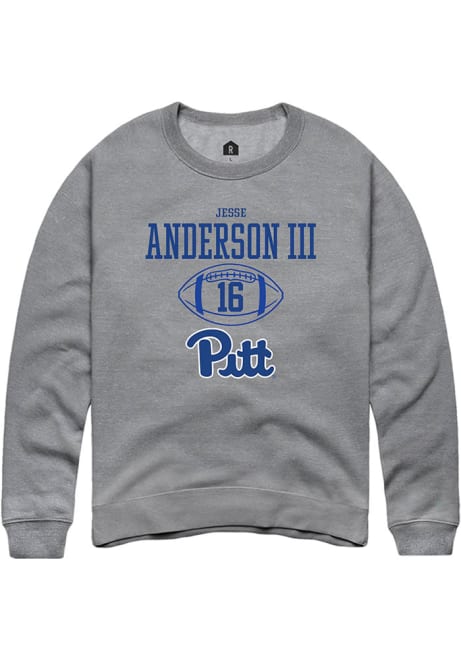 Jesse Anderson lll Rally Mens Graphite Pitt Panthers NIL Sport Icon Crew Sweatshirt