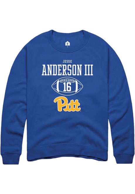 Jesse Anderson lll Rally Mens Blue Pitt Panthers NIL Sport Icon Crew Sweatshirt