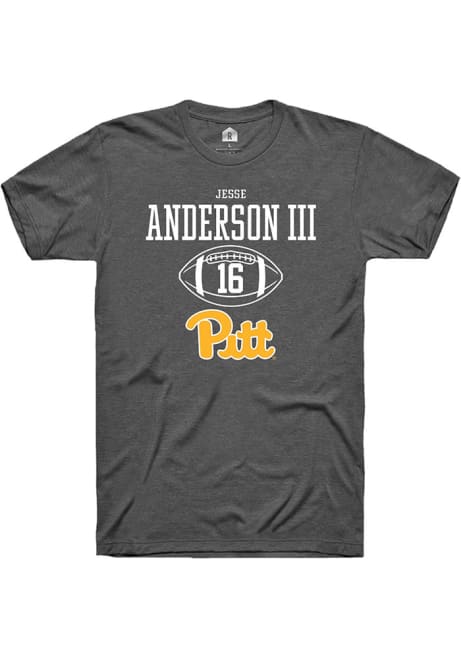 Jesse Anderson lll Dark Grey Pitt Panthers NIL Sport Icon Short Sleeve T Shirt