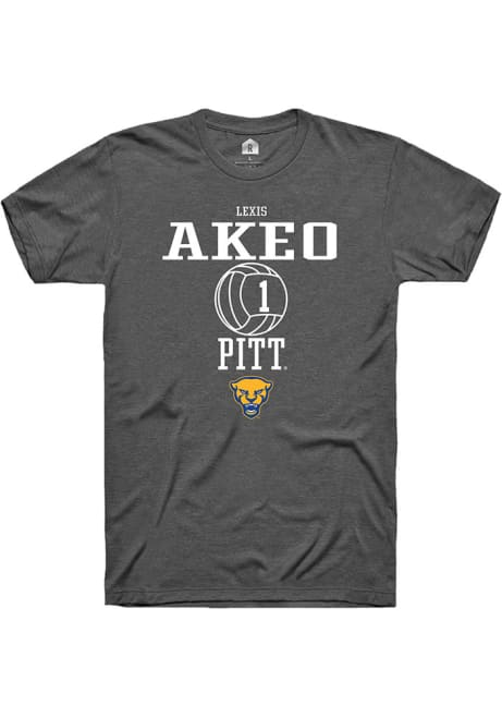 Lexis Akeo Dark Grey Pitt Panthers NIL Sport Icon Short Sleeve T Shirt