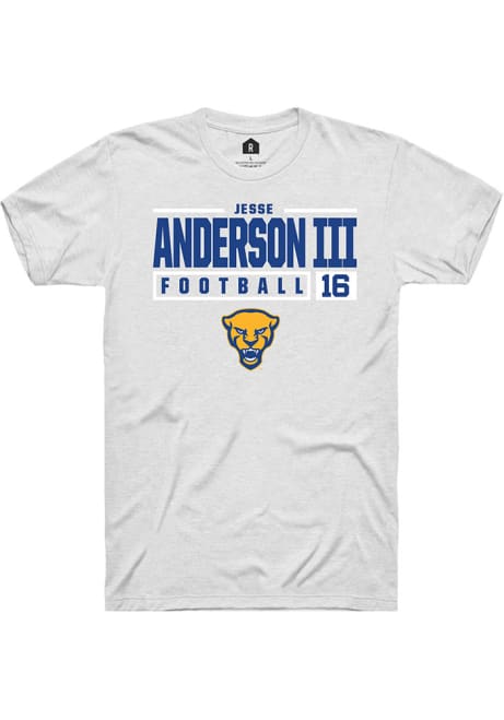 Jesse Anderson lll White Pitt Panthers NIL Stacked Box Short Sleeve T Shirt