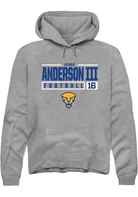 Jesse Anderson lll Rally Mens Graphite Pitt Panthers NIL Stacked Box Hooded Sweatshirt