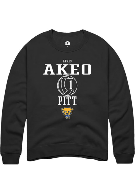 Lexis Akeo Rally Mens Black Pitt Panthers NIL Sport Icon Crew Sweatshirt