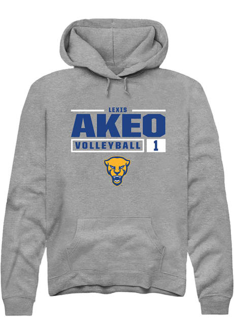 Lexis Akeo Rally Mens Graphite Pitt Panthers NIL Stacked Box Hooded Sweatshirt