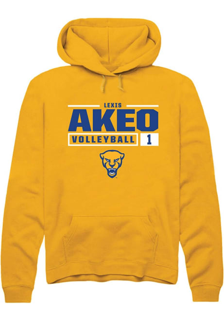 Lexis Akeo Rally Mens Gold Pitt Panthers NIL Stacked Box Hooded Sweatshirt