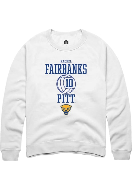 Rachel Fairbanks Rally Mens White Pitt Panthers NIL Sport Icon Crew Sweatshirt