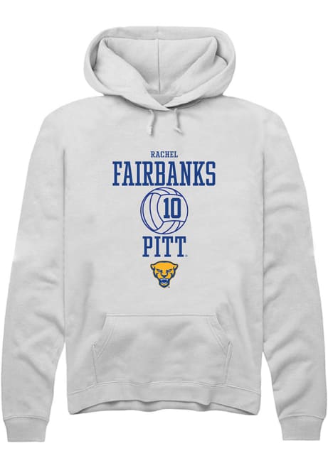 Rachel Fairbanks Rally Mens White Pitt Panthers NIL Sport Icon Hooded Sweatshirt