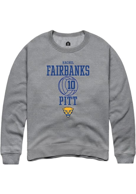 Rachel Fairbanks Rally Mens Graphite Pitt Panthers NIL Sport Icon Crew Sweatshirt