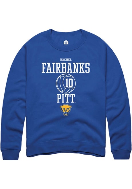 Rachel Fairbanks Rally Mens Blue Pitt Panthers NIL Sport Icon Crew Sweatshirt