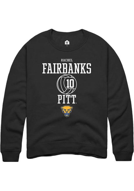 Rachel Fairbanks Rally Mens Black Pitt Panthers NIL Sport Icon Crew Sweatshirt