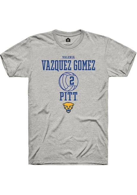 Valeria Vazquez Gomez Ash Pitt Panthers NIL Sport Icon Short Sleeve T Shirt