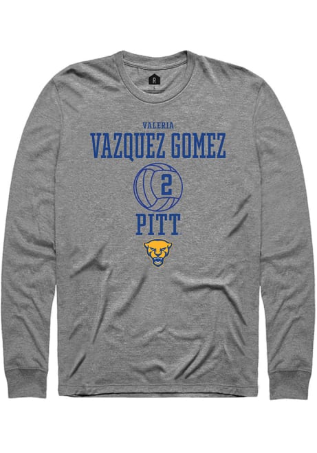 Valeria Vazquez Gomez Rally Mens Graphite Pitt Panthers NIL Sport Icon Tee