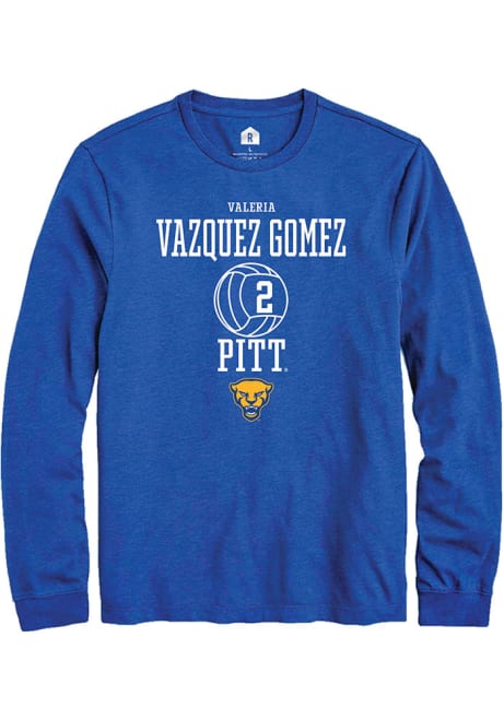 Valeria Vazquez Gomez Rally Mens Blue Pitt Panthers NIL Sport Icon Tee