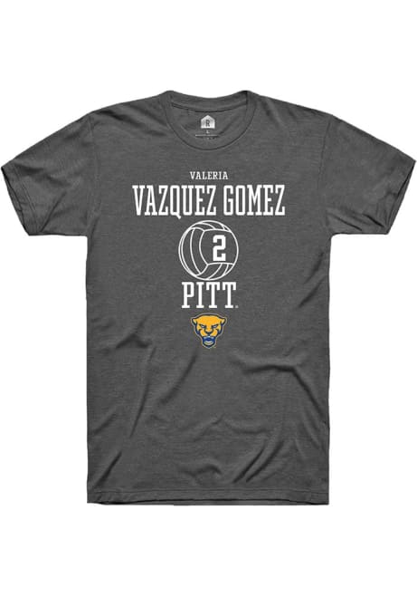 Valeria Vazquez Gomez Dark Grey Pitt Panthers NIL Sport Icon Short Sleeve T Shirt