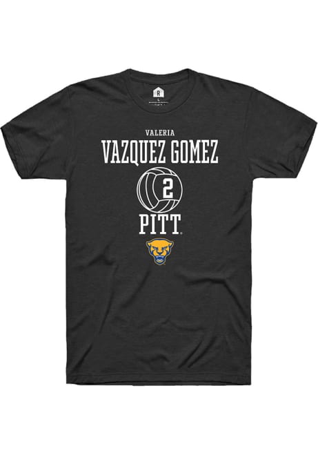 Valeria Vazquez Gomez Black Pitt Panthers NIL Sport Icon Short Sleeve T Shirt