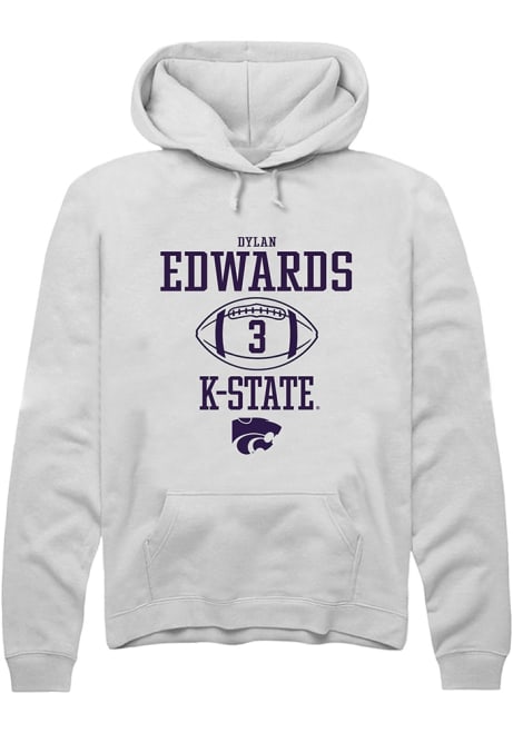 Dylan Edwards Rally Mens White K-State Wildcats NIL Sport Icon Hooded Sweatshirt