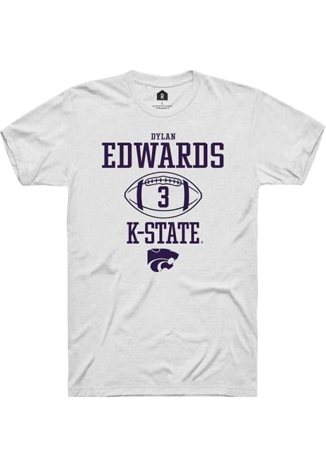 Dylan Edwards White K-State Wildcats NIL Sport Icon Short Sleeve T Shirt