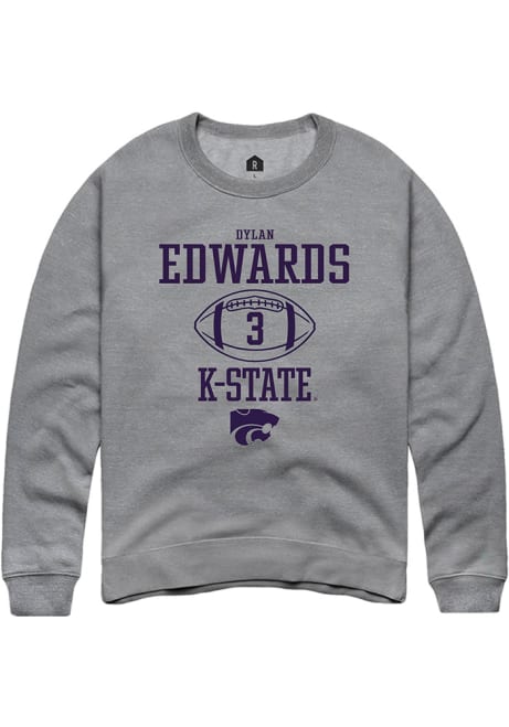 Dylan Edwards Rally Mens Graphite K-State Wildcats NIL Sport Icon Crew Sweatshirt