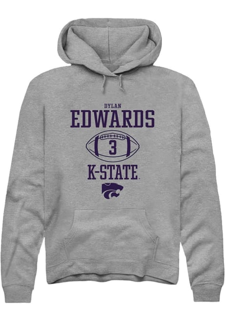 Dylan Edwards Rally Mens Graphite K-State Wildcats NIL Sport Icon Hooded Sweatshirt