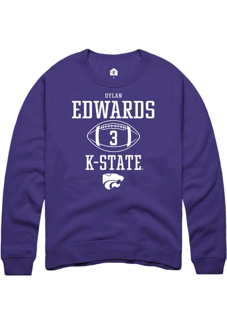 Dylan Edwards Rally Mens Purple K-State Wildcats NIL Sport Icon Crew Sweatshirt