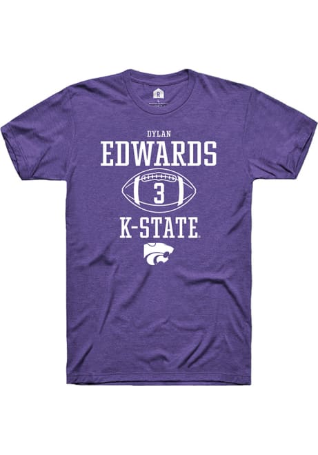 Dylan Edwards Purple K-State Wildcats NIL Sport Icon Short Sleeve T Shirt