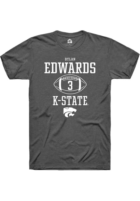 Dylan Edwards Dark Grey K-State Wildcats NIL Sport Icon Short Sleeve T Shirt