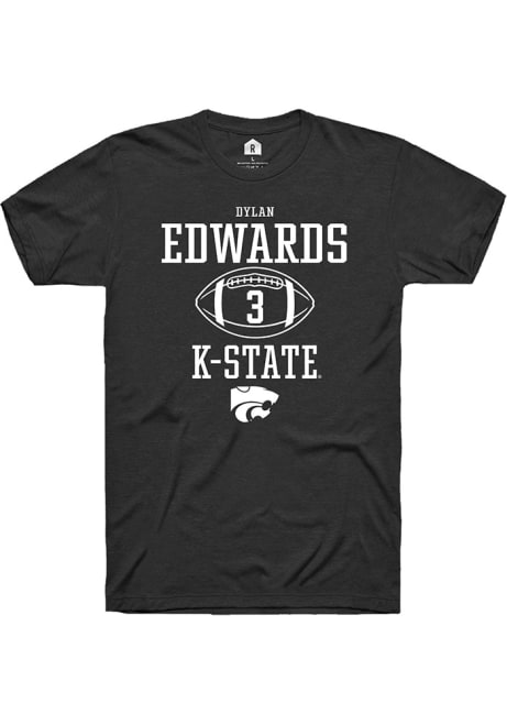 Dylan Edwards Black K-State Wildcats NIL Sport Icon Short Sleeve T Shirt