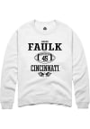 Main image for Barak Faulk Rally Mens White Cincinnati Bearcats NIL Sport Icon Crew Sweatshirt