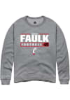Main image for Barak Faulk Rally Mens Graphite Cincinnati Bearcats NIL Stacked Box Crew Sweatshirt