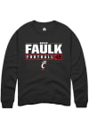 Main image for Barak Faulk Rally Mens Black Cincinnati Bearcats NIL Stacked Box Crew Sweatshirt