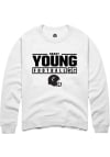 Main image for Brady Young  Rally Cincinnati Bearcats Mens White NIL Stacked Box Long Sleeve Crew Sweatshirt