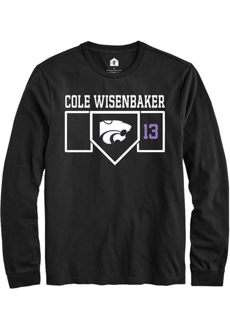 Cole Wisenbaker Rally Mens Black K-State Wildcats NIL Playing Field Tee
