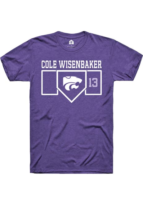 Cole Wisenbaker Purple K-State Wildcats NIL Playing Field Short Sleeve T Shirt