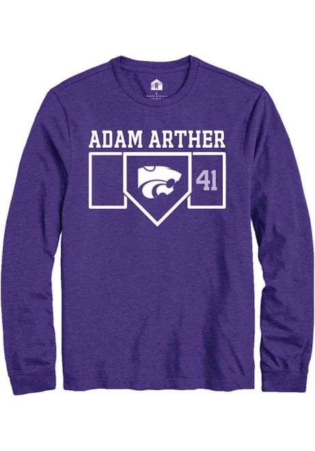 Adam Arther Rally Mens Purple K-State Wildcats NIL Playing Field Tee