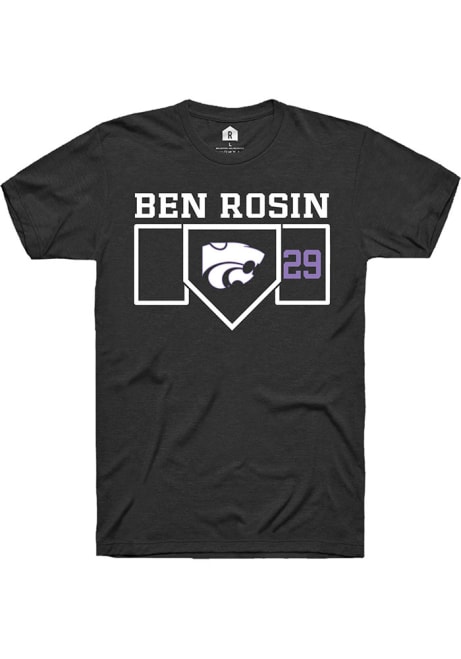 Ben Rosin Black K-State Wildcats NIL Playing Field Short Sleeve T Shirt