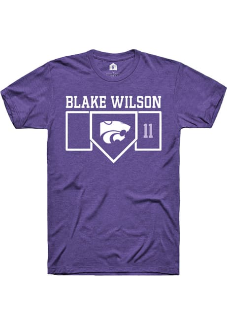 Blake Wilson Purple K-State Wildcats NIL Playing Field Short Sleeve T Shirt