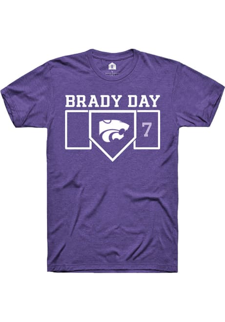 Brady Day Purple K-State Wildcats NIL Playing Field Short Sleeve T Shirt