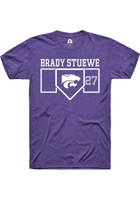 Brady Stuewe Purple K-State Wildcats NIL Playing Field Short Sleeve T Shirt