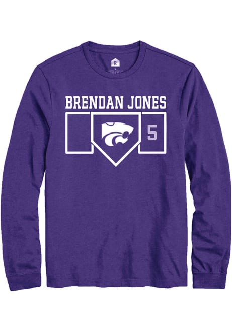 Brendan Jones Rally Mens Purple K-State Wildcats NIL Playing Field Tee